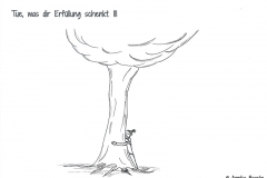 Comicfigur, die einen Baum umarmt - Copyright: Annika Baacke