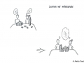 Zwei Comicfiguren, die aus Bausteinen gemeinsam ein Gebäude bauen - Copyright: Annika Baacke