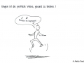 Comicfigur tanzt und singt "Because I'm happy" - Copyright: Annika Baacke
