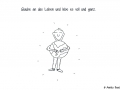 Comicfigur, die freudig eine Weltkugel umarmt - Copyright: Annika Baacke