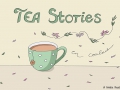 Zeichnung einer grünen Teetasse, darüber und daneben der Titel "TEA Stories en couleur", verziert mit Blüten und Blättern - Copyright: Annika Baacke