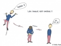 Comicfigur springt vor Freude in die Luft - Copyright: Annika Baacke