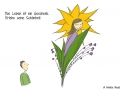 Comicfigur, die eine Blume bzw. Frau bewundert - Copyright: Annika Baacke