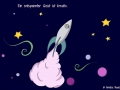 Zeichnung von einer Rakete, die ins Universum startet - Copyright: Annika Baacke