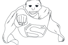 Comicfigur frontal im Flug als Superman- Copyright: Annika Baacke