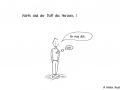 Comicfigur mit der Sprechblase "Ich mag dich" und das Herz mit der Denkblase "sehr" - Copyright: Annika Baacke