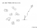 Comic von verschiedenen Knoten und einer Comicfigur, die ihren Drachen fliegen lässt - Copyright: Annika Baacke