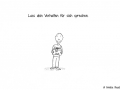 Comicfigur mit Geschenk in der Hand, auf dem "Für Dich" steht - Copyright: Annika Baacke