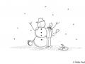 Comicfigur mit Schneemann - Copyright: Annika Baacke