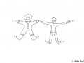 Comicfigur Hand in Hand mit einem Lebkuchenmann - Copyright: Annika Baacke